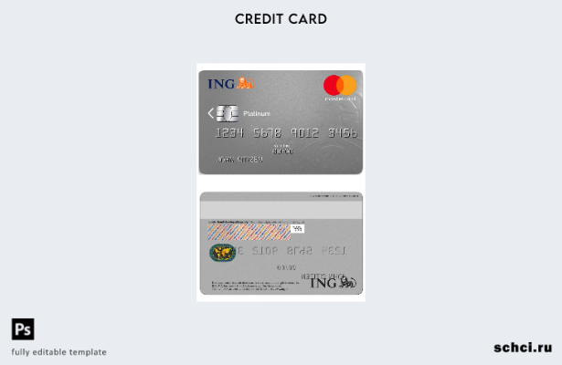 цифровая загрузка платинового шаблона Mastercard ING Bank в Нидерландах